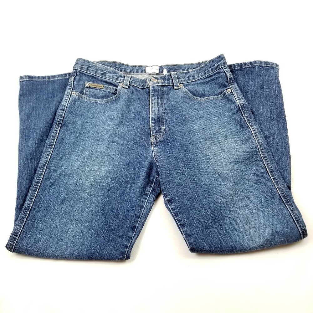 Calvin Klein Slim Bootcut Dark Wash Jeans 12 Large